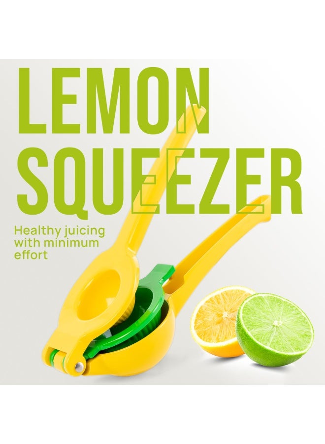 HOMESTAR Hand Citrus Juicer, Heavy-Duty Lemon Squeezer Orange Press, Large Efficient Hand Juicer For Lemon Lime Orange, Multi-Purpose Kitchen Essential Tool, Yellow/Green, 22x7.5cm - Image 2